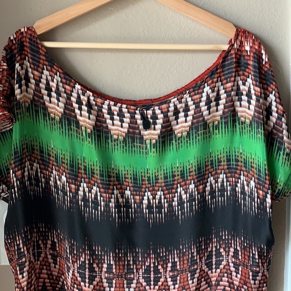 PAULA HERMANNY 100% Silk Short Sleeve Dress